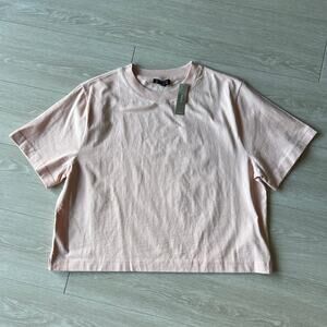 J Crew Relaxed Premium Weight Cropped Tshirt Womens Large Ballet Slipper Flaw